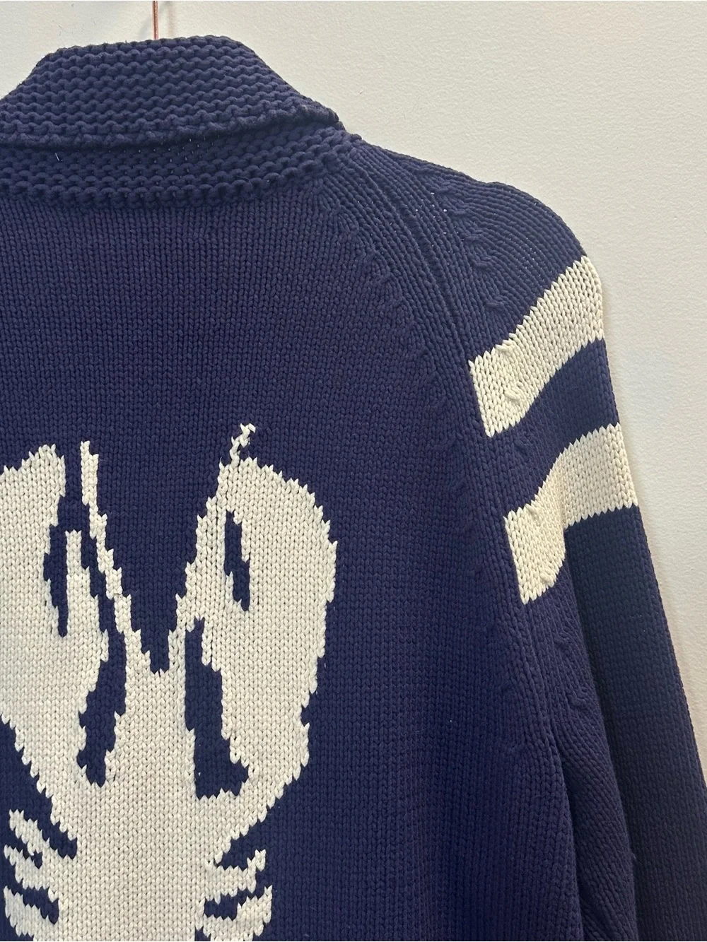 J. Crew Lobster-Back Shawl Collar Cardigan Navy Blue Medium